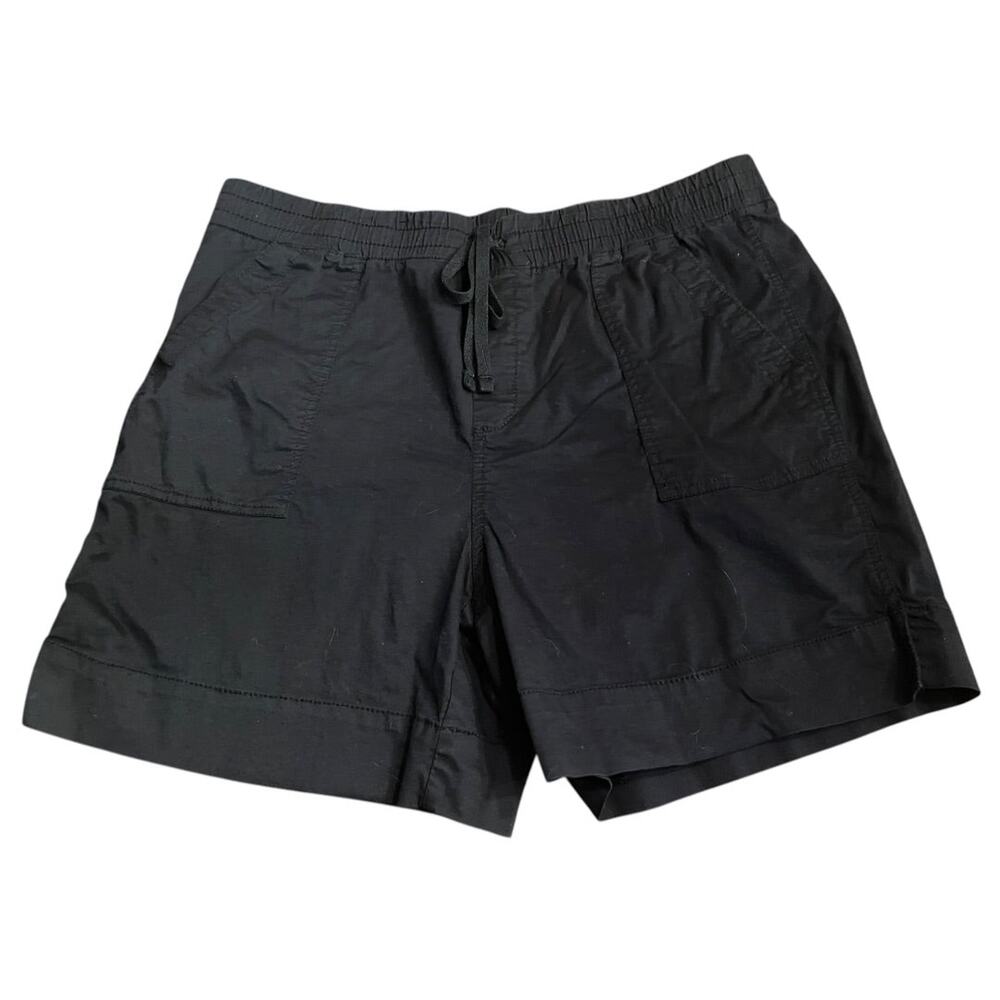 Size 16 Land 'N Sea Womens Pull On Black Shorts Elastic Drawstring Pockets